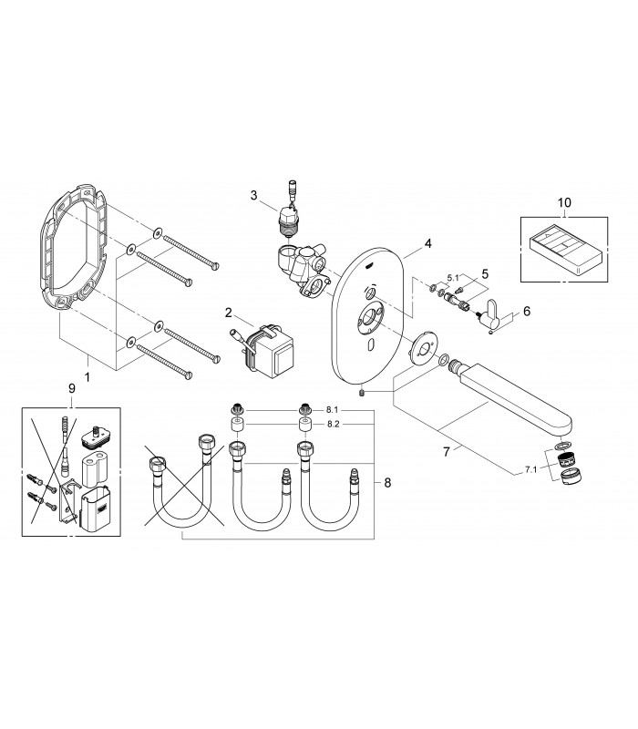 Compra online Peças de reposição profissionais e profissionais Grohe EUROSMART COSMO E MEZ.MURAL LAV.INF.230 (36315000) en oferta al mejor precio