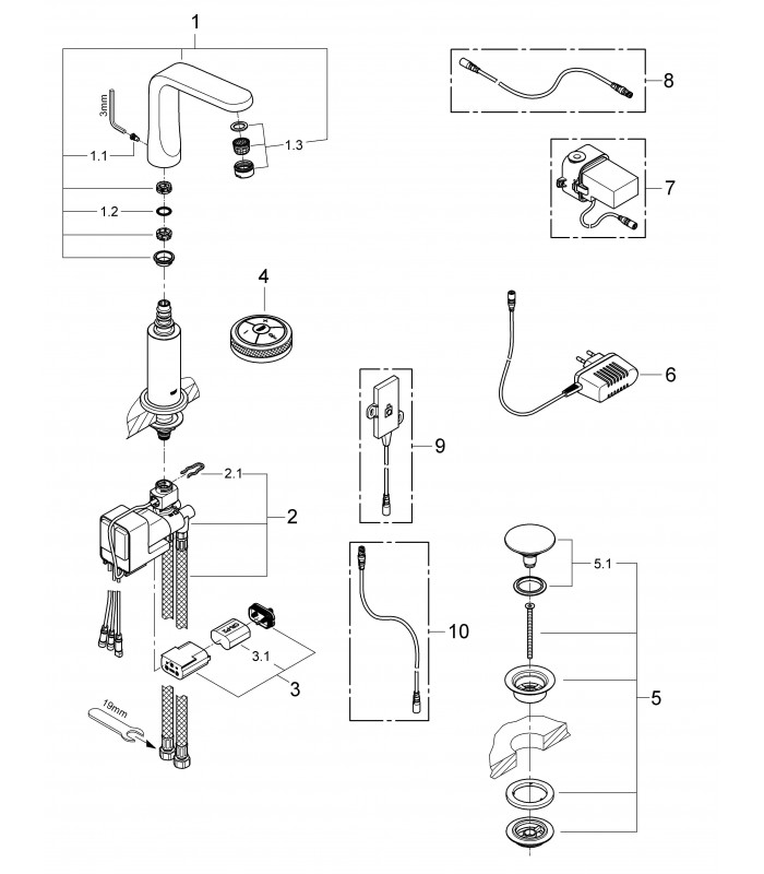 Compra online Torneira de banheiro digital Grohe Veris F-digital misturador de lavatório digital en oferta al mejor precio