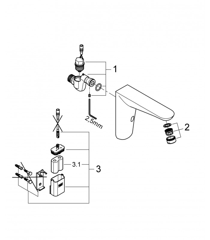 Compra online Peças de reposição profissionais e profissionais Grohe (36274000) Euroeco CE torneira eletrônica de lavagem. visto en oferta al mejor precio