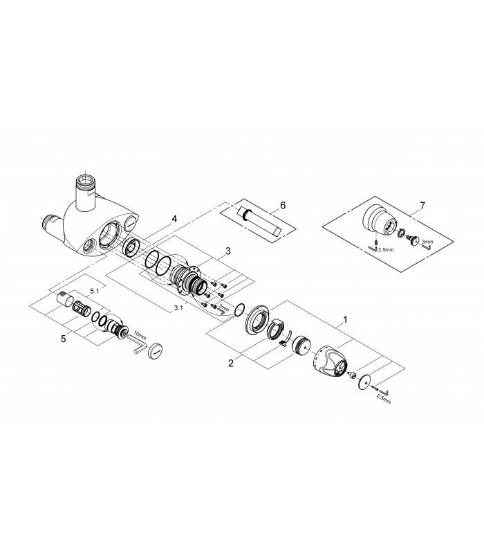 Compra online Peças de reposição profissionais e profissionais Grohe Grohtherm Xl Termostato 1 1/4" en oferta al mejor precio