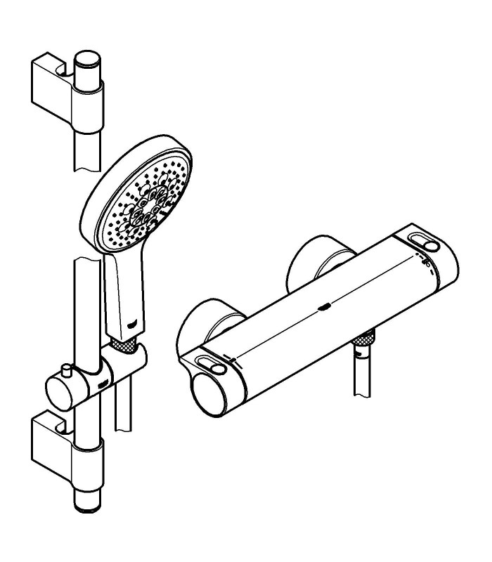 Compra online Termostato Grohe GRT 2000 NOVO. chuveiro visto + chuveiro (34281001) en oferta al mejor precio