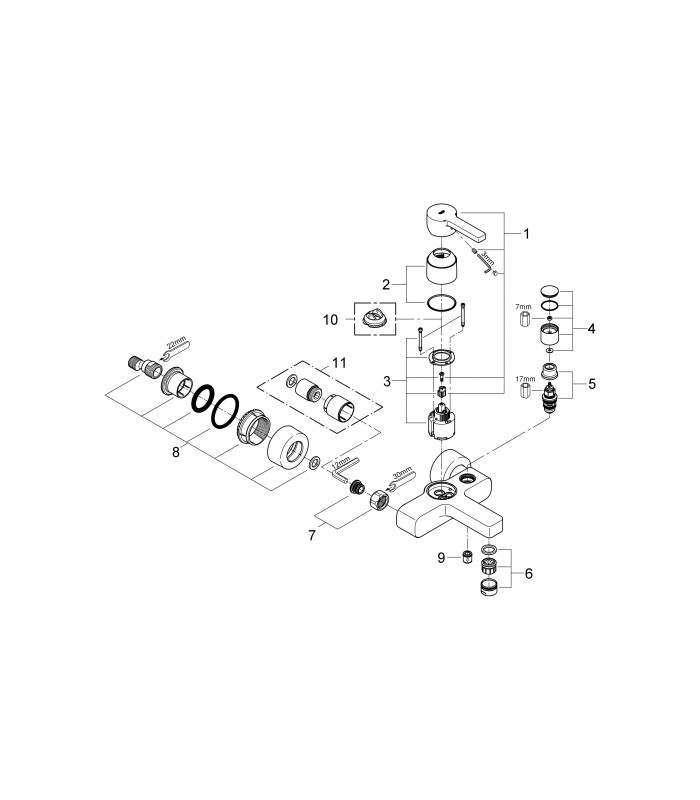 Compra online Torneira monocomando para banheira e chuveiro Grohe Lineare exposta en oferta al mejor precio