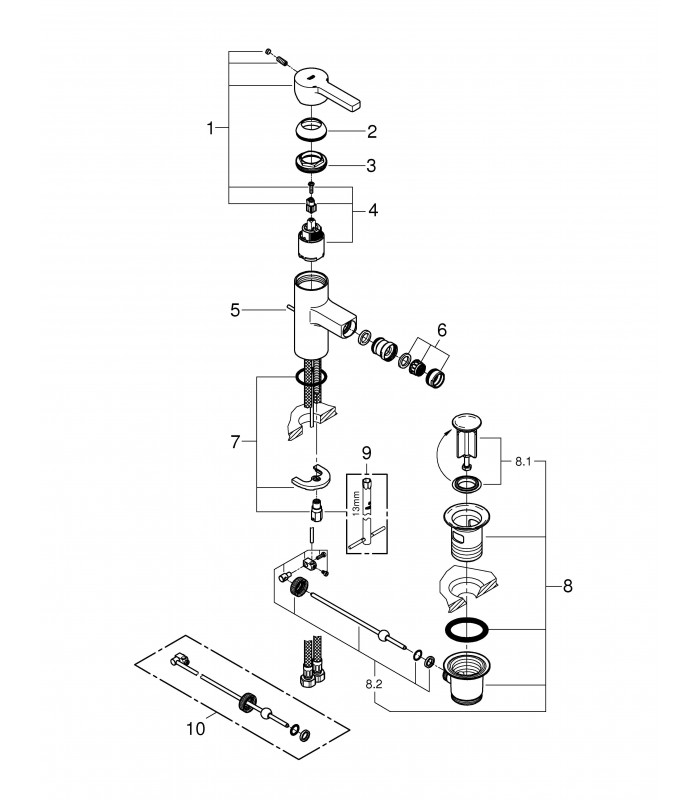 Compra online Torneira de banheiro Grohe Lineare Mon. Bidé 35mm desperdício S en oferta al mejor precio