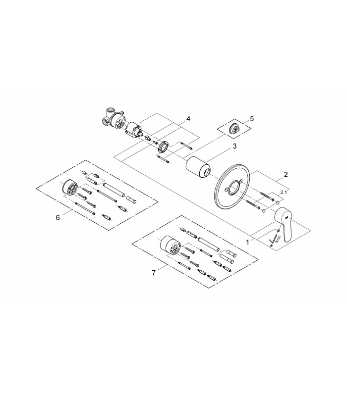 Compra online mon.Emp de banheiro Grohe Eurostyle Cosmo com chuveiro, ext/int en oferta al mejor precio