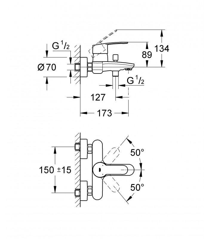 Compra online Grifería para baño Grohe Eurostyle Cosmopolitan 1/2" (33591002) en oferta al mejor precio