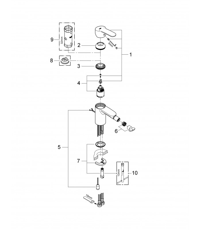 Compra online Grohe Eurostyle Cosmopolitan Monomando de bidé 1/2" Tamaño S (Ref. 33566002) en oferta al mejor precio