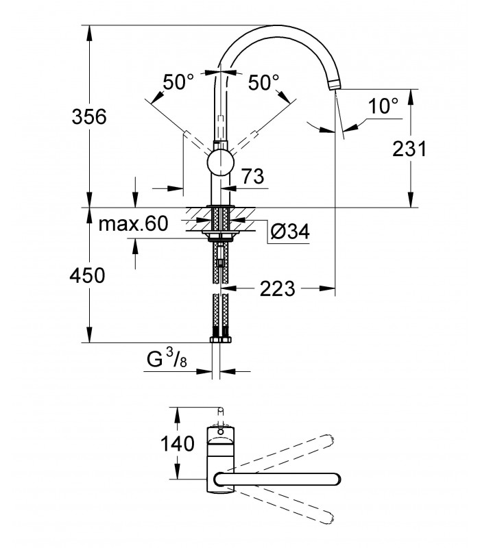 Compra online Misturadora de lavatório Grohe Minta 1/2" (Ref. 32917000) en oferta al mejor precio