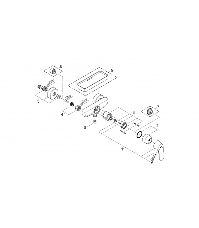 Compra online Misturador monocomando de chuveiro Grohe Eurosmart Cosmo com chuveiro exposto en oferta al mejor precio
