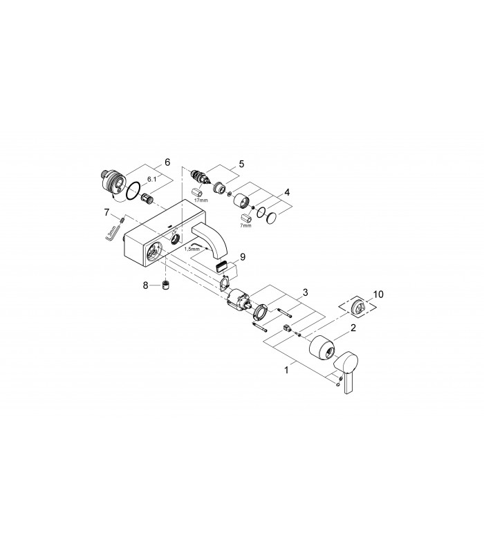 Compra online Torneira monocomando para banheira e chuveiro Grohe Allure en oferta al mejor precio