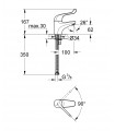 Peças de reposição profissionais e profissionais Misturador monocomando para lavatório Grohe Euroeco spec.