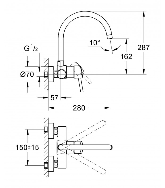 Compra online Monomando de fregadero GROHE Concetto (32667001) en oferta al mejor precio