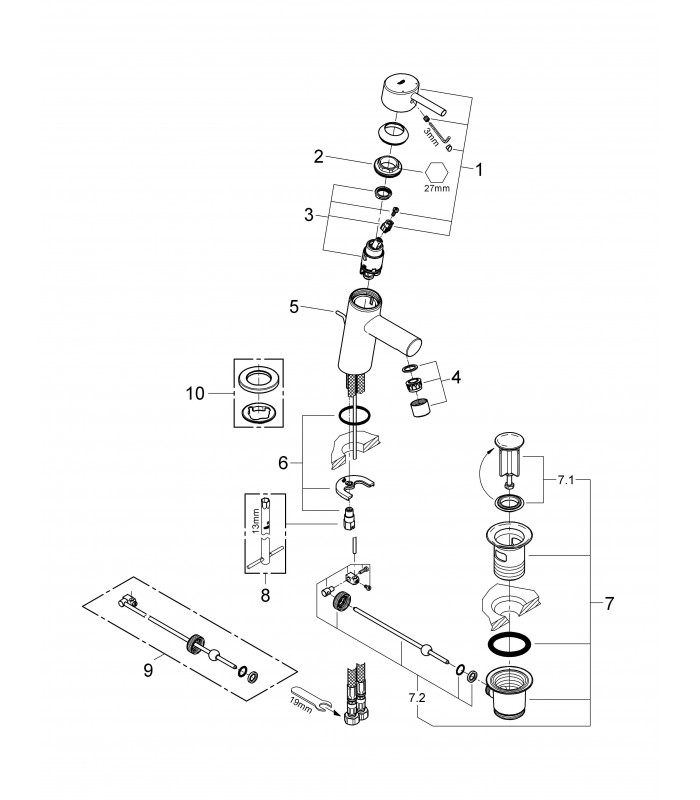 Compra online Misturadora de lavatório GROHE Concetto 1/2" (32204001) en oferta al mejor precio
