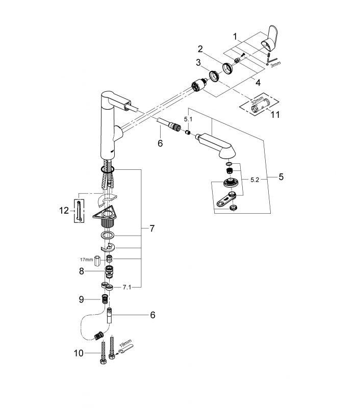 GROHE K7 Monomando de fregadero (32176000). Oferta online