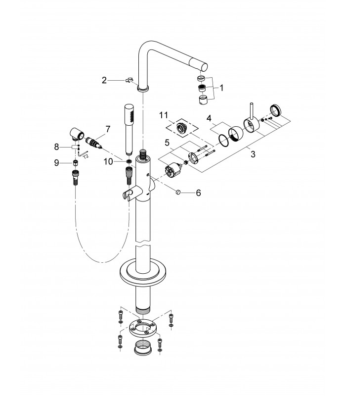 Compra online Misturador monocomando para banheira/chuveiro Grohe Atrio com instalação no chão (32135002) en oferta al mejor precio