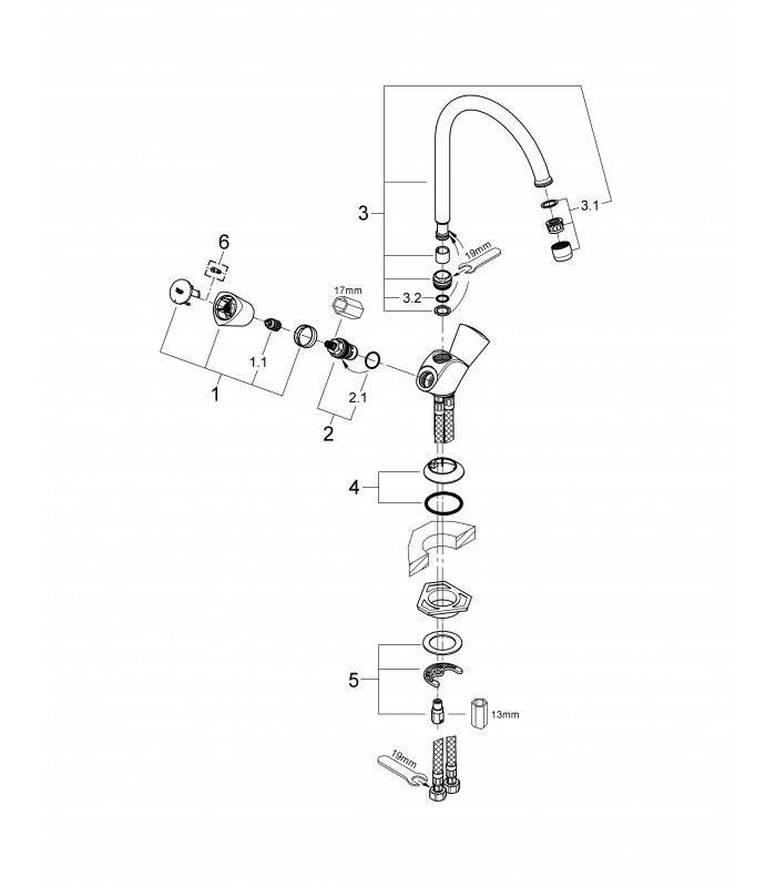 Compra online Torneira misturadora de cozinha Grohe Costa S Monoblock bancada cozinha en oferta al mejor precio