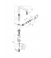 Grifo de cocina Grohe Eurocube monom. fregadero caño giratorio