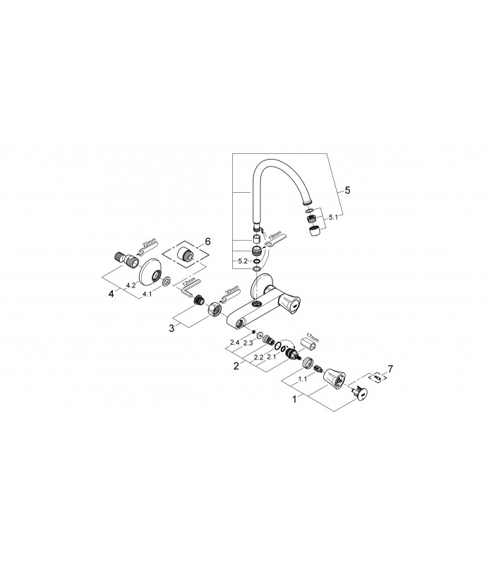 Compra online Grohe Costa L Batería de fregadero mural 1/2" (Ref. 31191001) en oferta al mejor precio