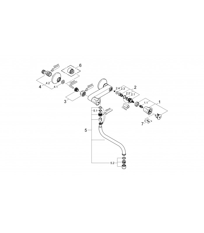 Compra online Grifo de cocina Grohe Costa L Monoblock mural caño ifer (31187001) en oferta al mejor precio
