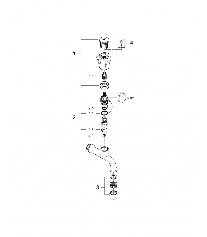 Compra online Grifo de cocina Grohe Costa L Monoblock mural una agua (30098001) en oferta al mejor precio