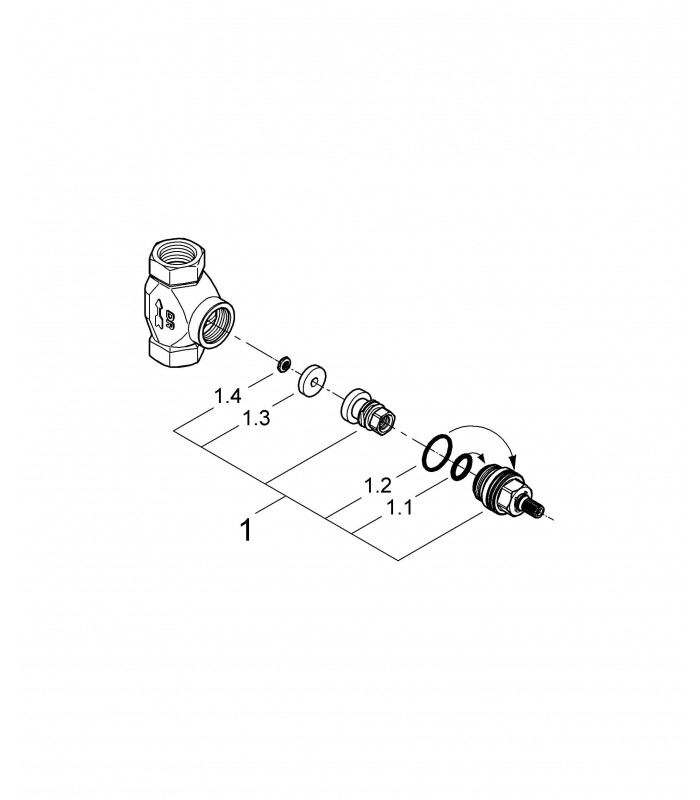 Compra online Mecanismo y sistema empotrado Grohe Parte Int Llave de paso p19 444, 19 384 en oferta al mejor precio