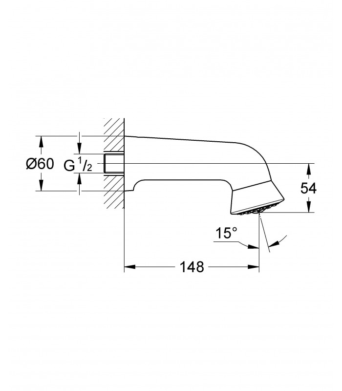 Compra online Sistema de ducha Grohe Relexa Ducha Mural Anti-Robo Long: 148Mm en oferta al mejor precio