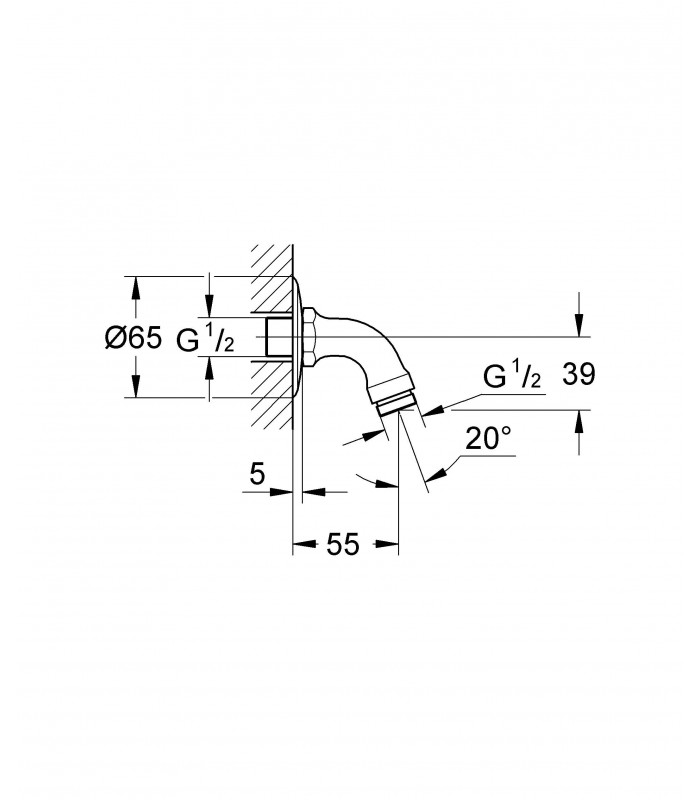 Compra online Braço de chuveiro Grohe Relexa 55 mm (Ref. 28429000) en oferta al mejor precio