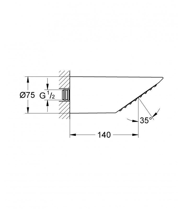 Compra online Chuveiro de parede Grohe Sena 75 (Ref. 28308000) en oferta al mejor precio