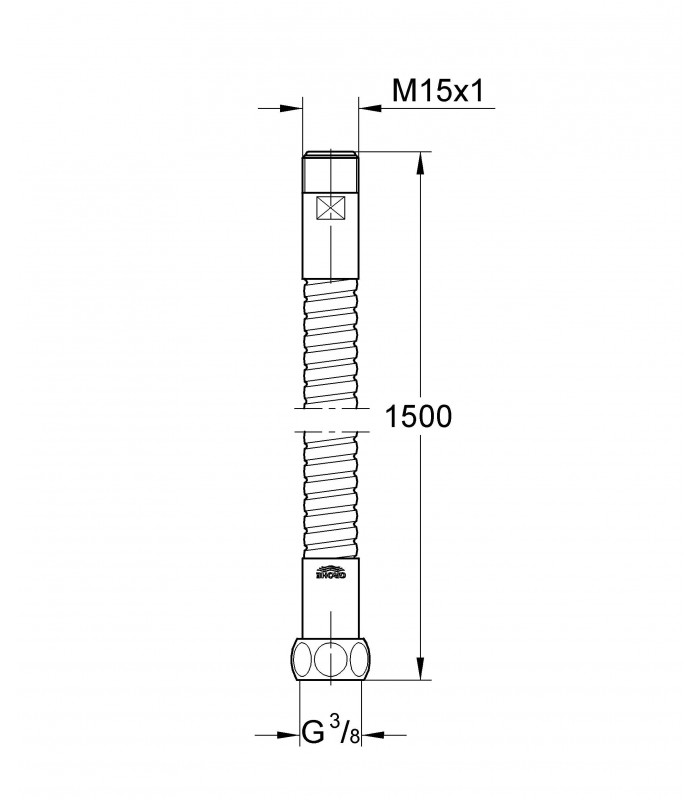 Compra online Misturador monocomando para cabeleireiro Grohe Flexo Metalic M15x 1 x 3/8" peças de reposição en oferta al mejor precio