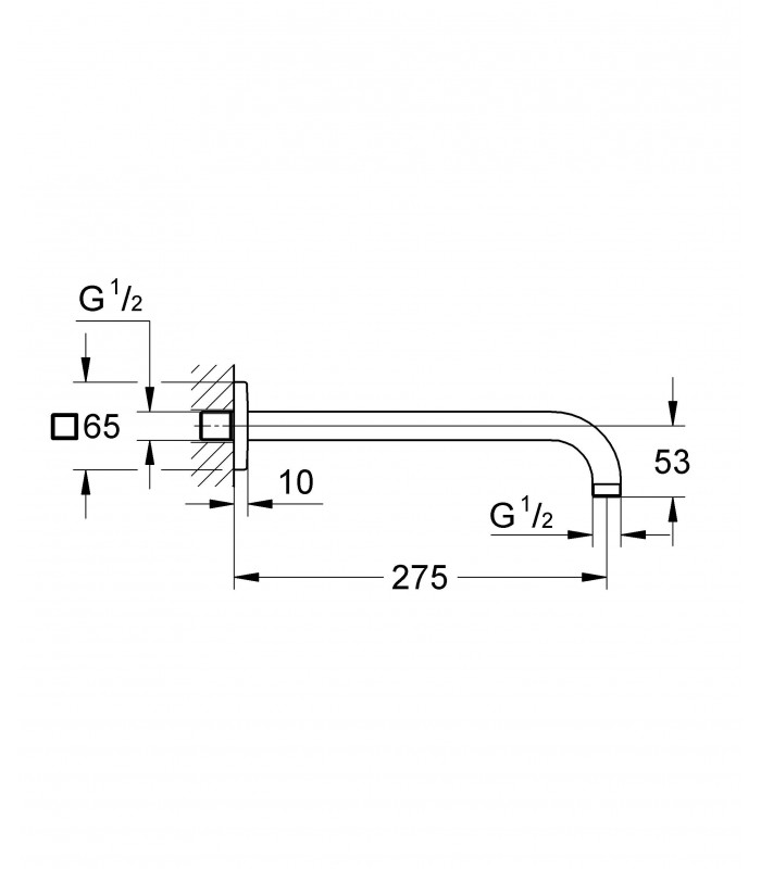 Compra online Sistema de chuveiro Grohe Rsh braço de chuveiro de parede quadrado roseta 275mm en oferta al mejor precio