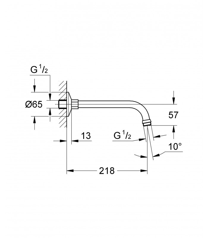 Compra online Grohe Relexa Brazo de ducha de 218 mm (27406000) en oferta al mejor precio