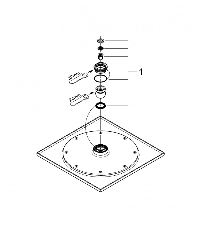 Compra online Sistema de chuveiro Grohe RSH série F Chuveiro de parede de 10" en oferta al mejor precio