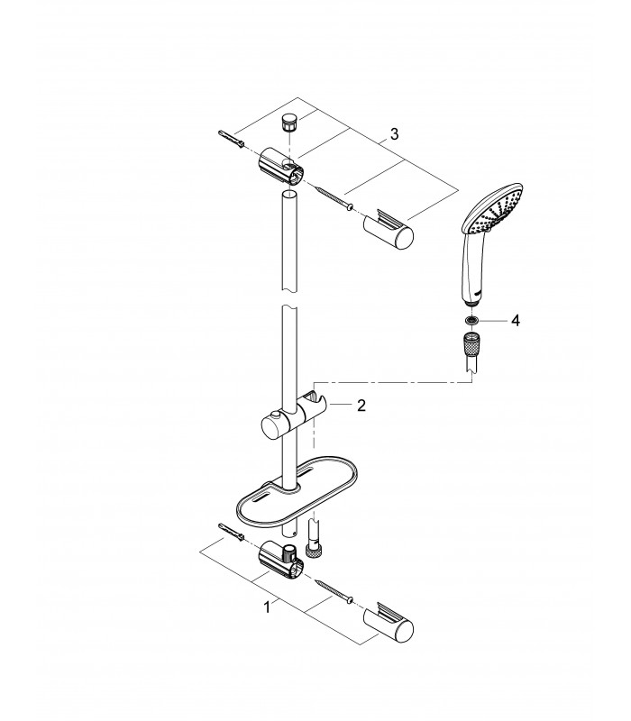 Compra online Sistema de ducha Grohe Euphoria 110 Champagne conjunto con barra (27232001) en oferta al mejor precio