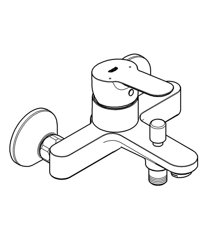 Compra online Grohe BauEdge - Grifo para ducha y baño con sistema de montaje en pared e inversor automático (23334000) en oferta al mejor precio