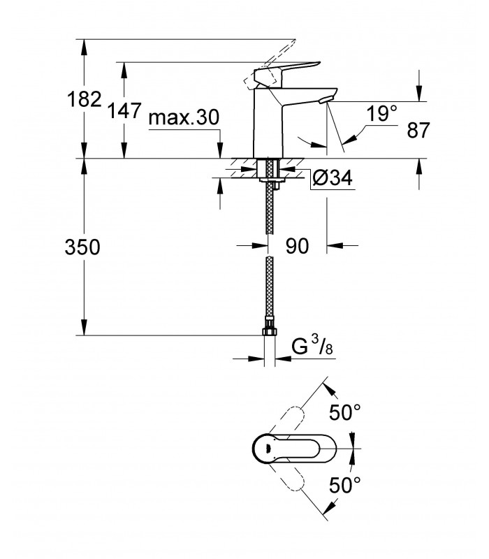 Compra online Grifo de lavabo Grohe BauEdge Tamaño S (23330000) en oferta al mejor precio