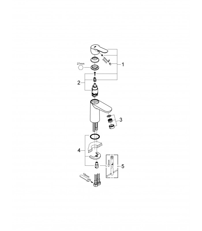 Compra online Grifo de lavabo Grohe BauEdge Tamaño S (23330000) en oferta al mejor precio