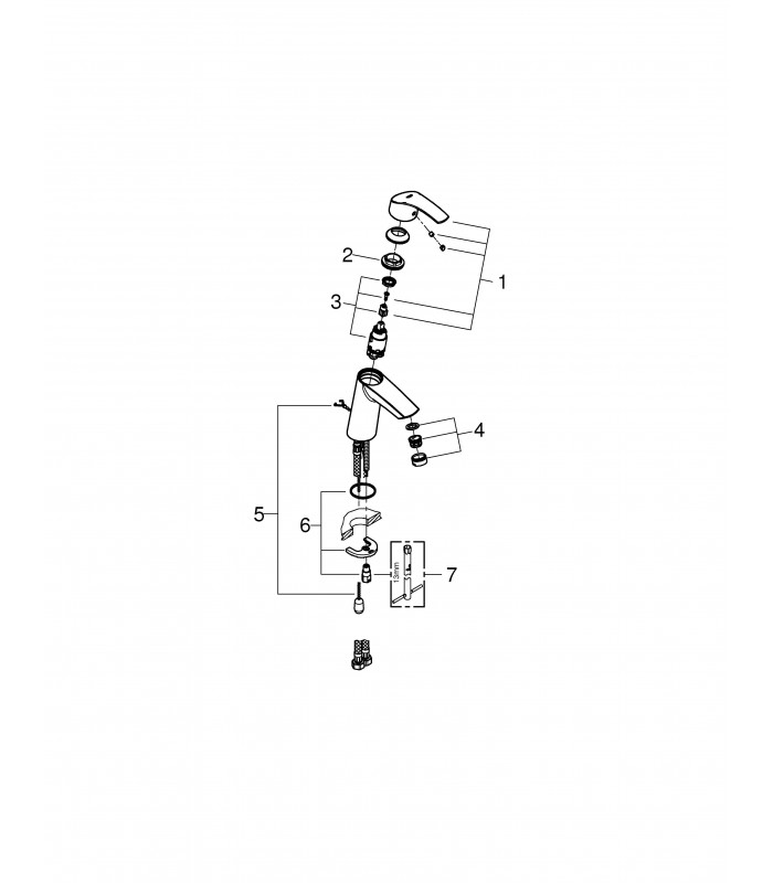 Compra online Torneira para banheiro Grohe Eurosmart seg. lavar corrente ecológica M 28mm en oferta al mejor precio