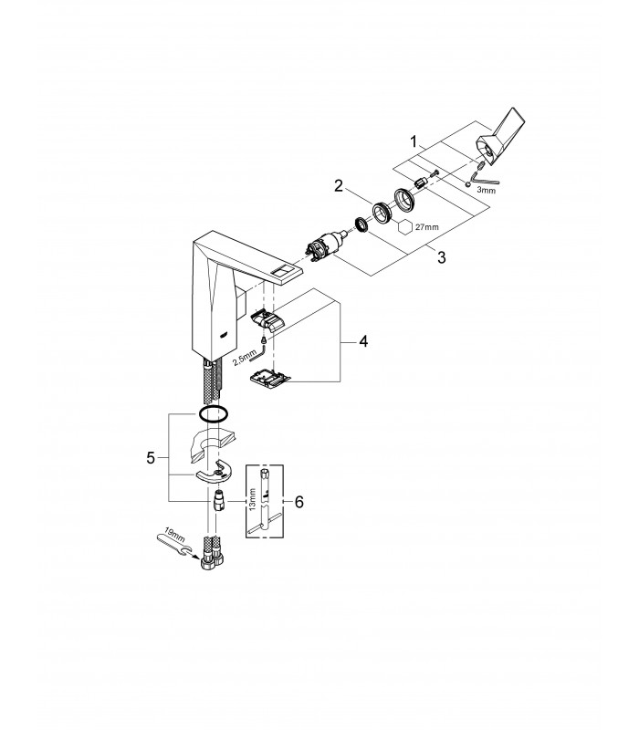 Compra online Misturador monocomando para lavatório Grohe Allure Brilliant 1/2", tamanho L (23112000) en oferta al mejor precio