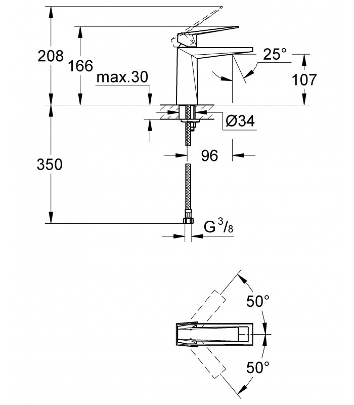 Compra online Misturador monocomando para lavatório Grohe 1/2" Tamanho M (23033000) en oferta al mejor precio