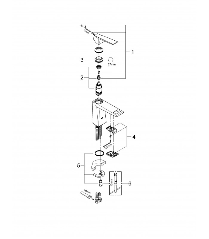 Compra online Misturador monocomando para lavatório Grohe 1/2" Tamanho M (23033000) en oferta al mejor precio