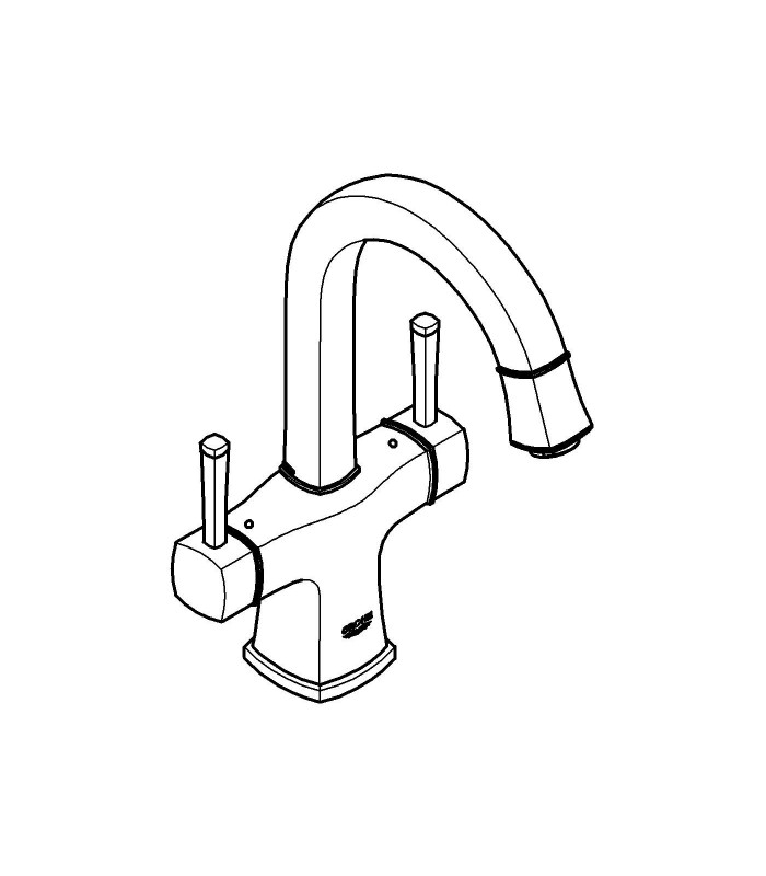 Compra online Torneira de banheiro Grohe Grandera Monoblock com conjunto de resíduos L (21107000) en oferta al mejor precio