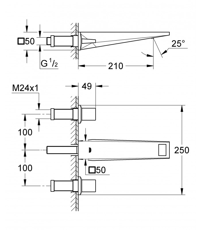 Compra online Grifería para baño Grohe ALLURE BRILLANTI  MURAL  con CAÑO 220mm.  20348000 en oferta al mejor precio