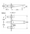 Grifería para baño Grohe ALLURE BRILLANTI  MURAL  con CAÑO 220mm.  20348000