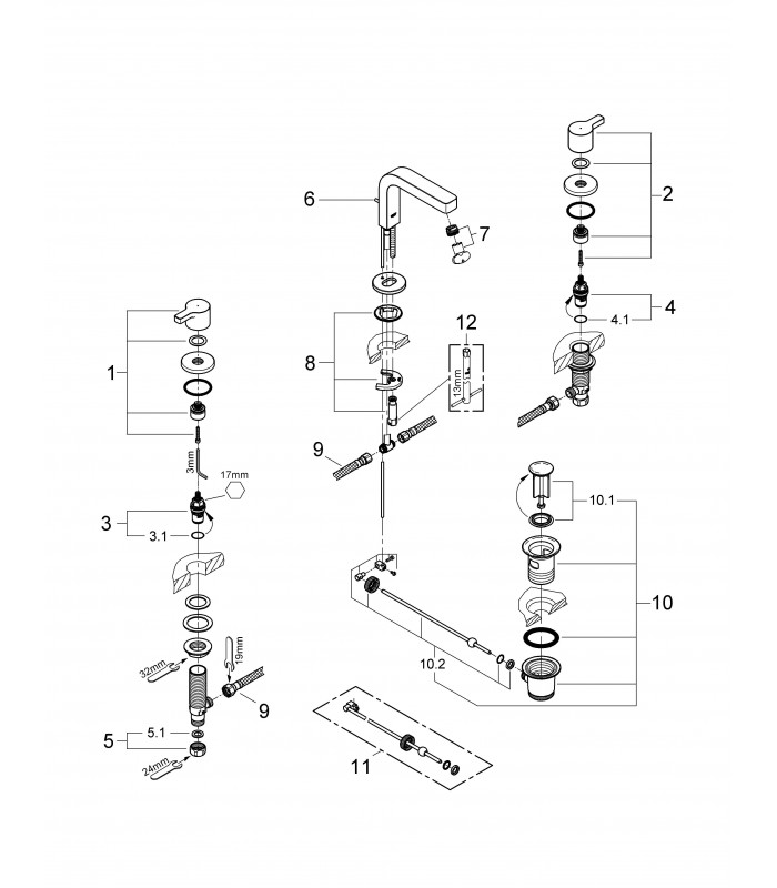 Compra online Misturadora de lavatório Grohe Lineare de cano baixo S (20304000) en oferta al mejor precio