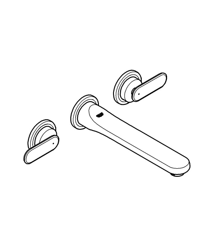 Compra online Torneira de banheiro Grohe Veris, misturador de pia de parede, bico de 200 mm, M (20195000) en oferta al mejor precio