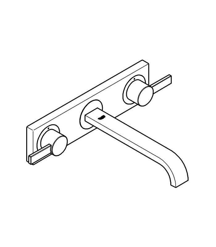 Compra online Grifería para baño Grohe Allure batería lavabo mural caño 220mm (20193000) en oferta al mejor precio