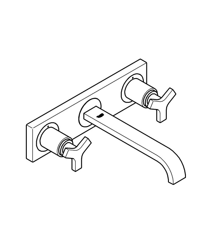 Compra online Grifería Grohe Allure batería lavabo mural caño 220 (20192000) en oferta al mejor precio