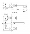 Grifería Grohe Allure batería lavabo mural caño 220 (20192000)