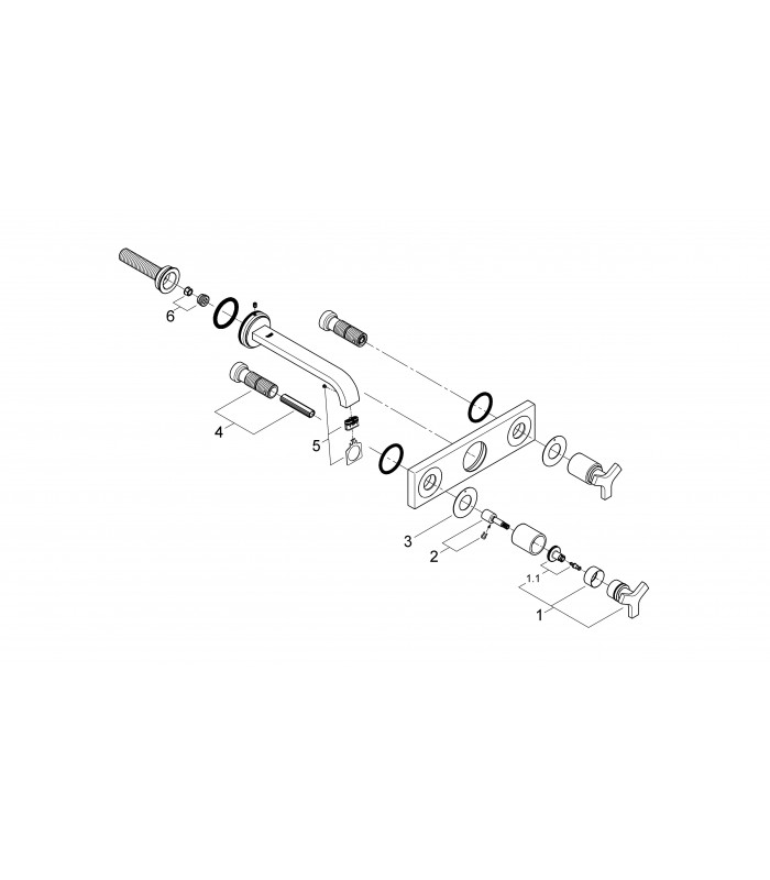 Compra online Torneira misturadora de lavatório de parede Grohe Allure com bico 220 (20192000) en oferta al mejor precio