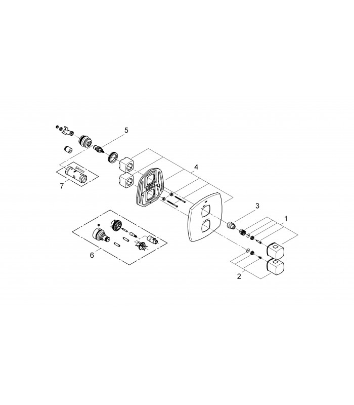 Compra online Termostato de chuveiro embutido Grohe Grandera (19934000) en oferta al mejor precio