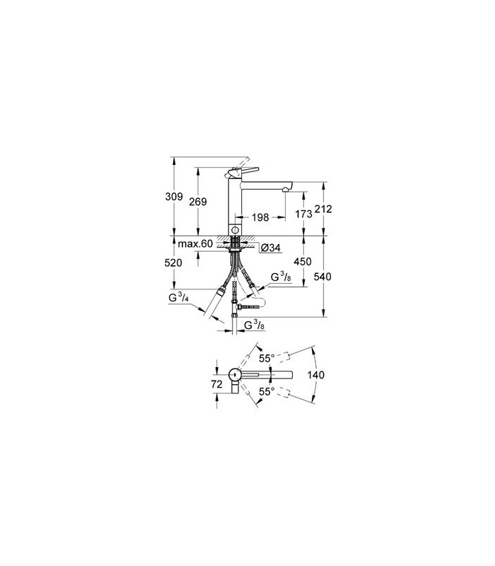 Compra online Monomando de fregadero GROHE Concetto (31209001) en oferta al mejor precio